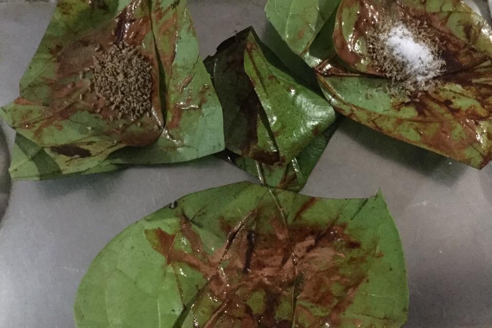 घरेलू नुस्ख़ा !!!!!  खाँसी मे लाभदायक !!!!!नमक अजवाइन का पान !!!