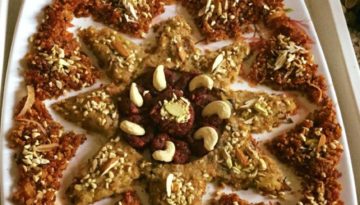 फलाहारी हलुये की थाली