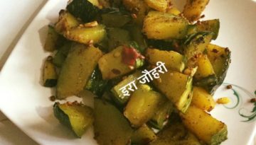 बिना मसाले की मेथी लहसुन मिर्च से छुकी सूखी सब्जी