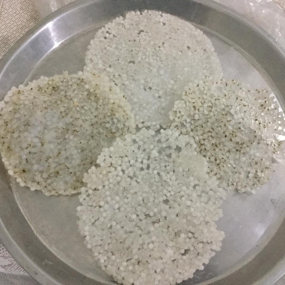 साबूदाना के भाप मे बनाये पापड़