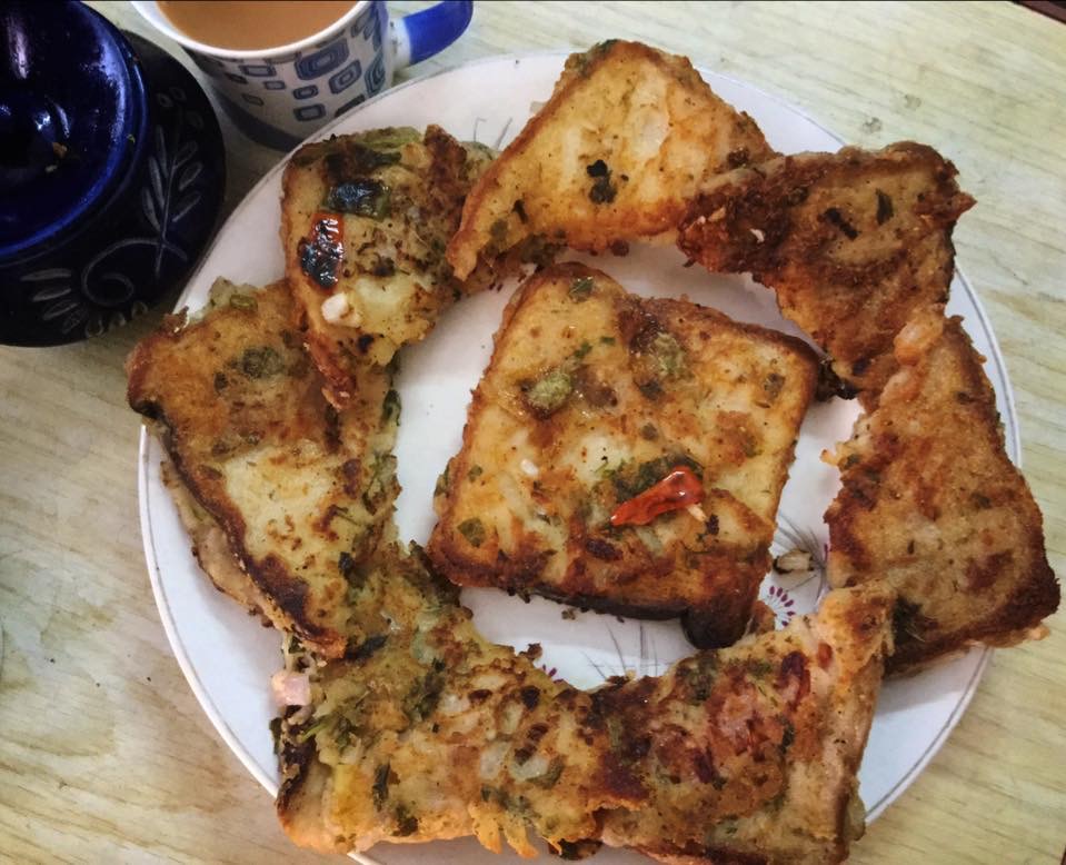 सूजी ,दही और चावल के आटे से बने फ्रैंच टोस्ट