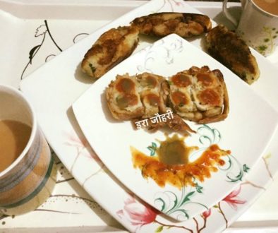 ब्रेडरोल के साथ सॉसी ब्रेड टिक्की