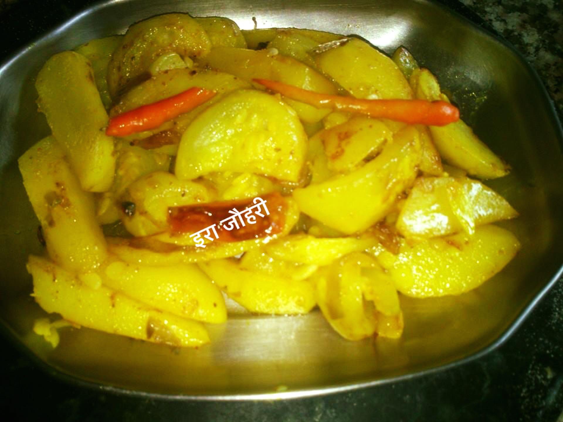 हल्के मसाले की टिन्डे आलू की स्वादिष्ट सब्जी