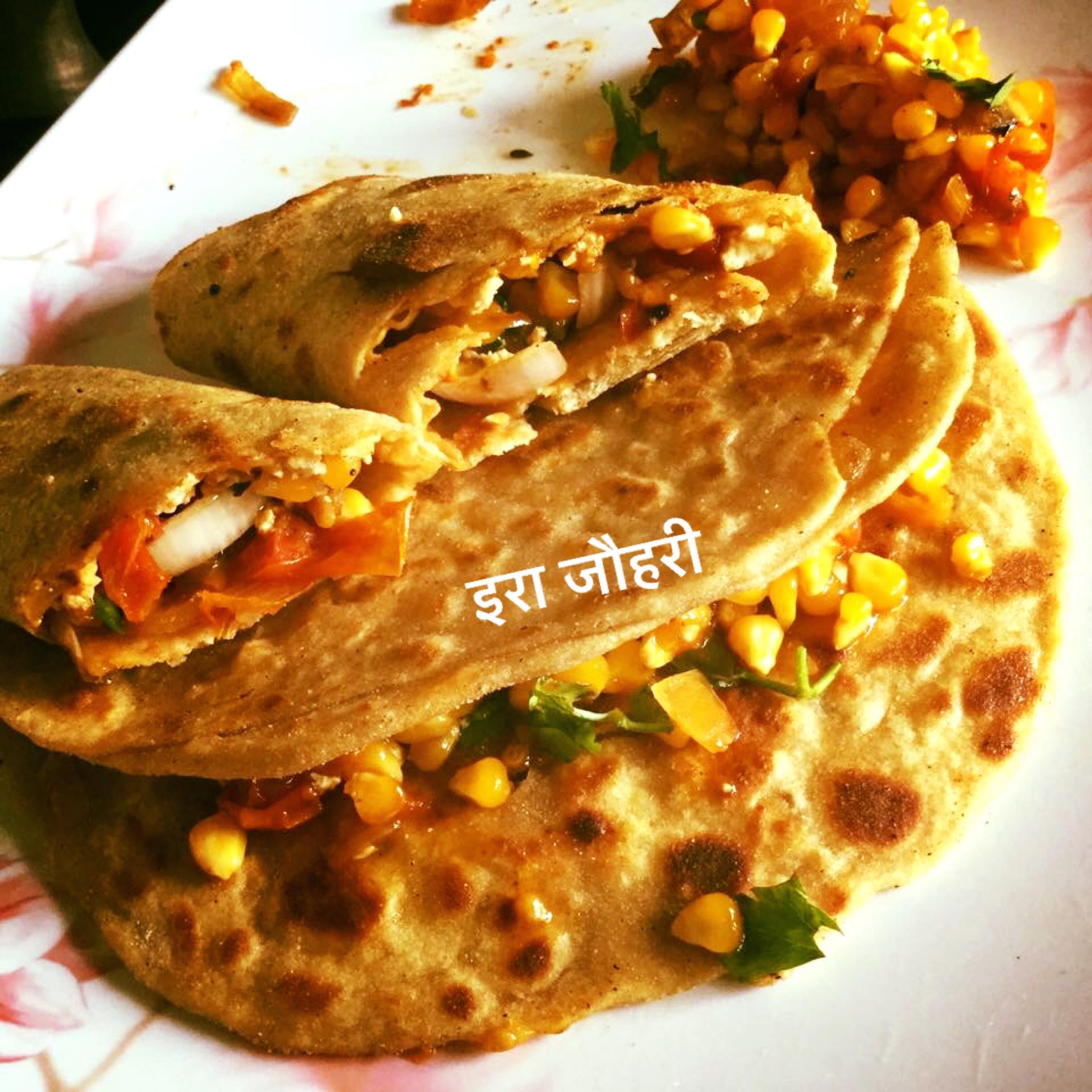 पनीर मक्का पराठा और पराठा रोल!!!