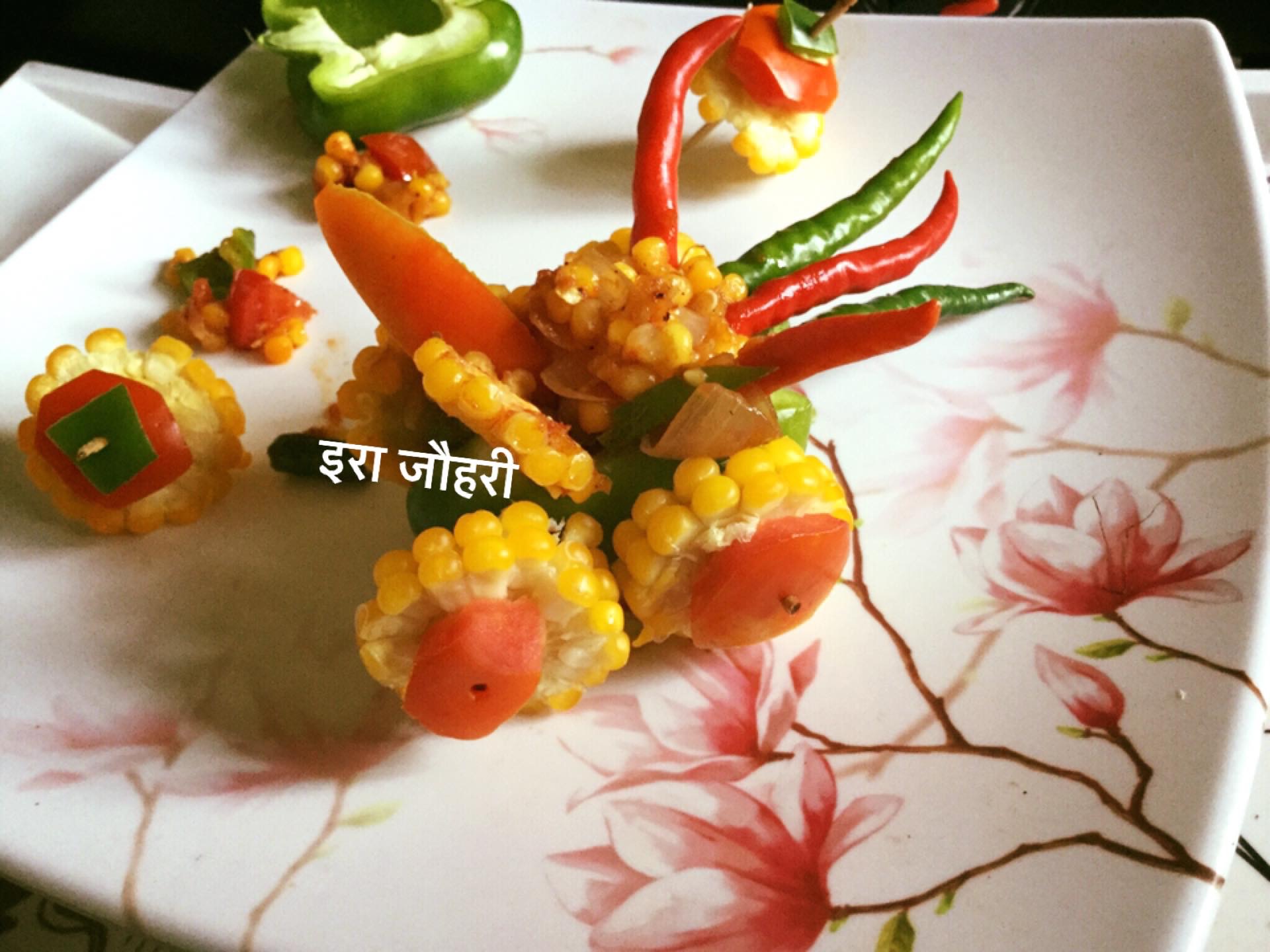 शिमलामिर्च की ट्राली पर भुट्टे की सवारी