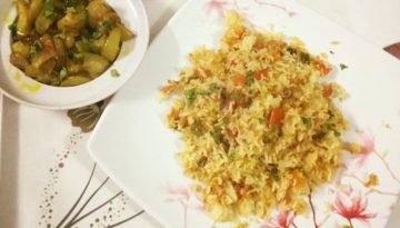 लौकी  दो प्याजा व टमाटर का मस्त पुलाव !!!