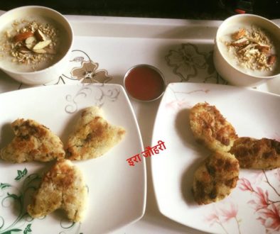 ब्रेड के सैन्डविच और कटलेट के साथ दूध वाली सिंवई !!!!