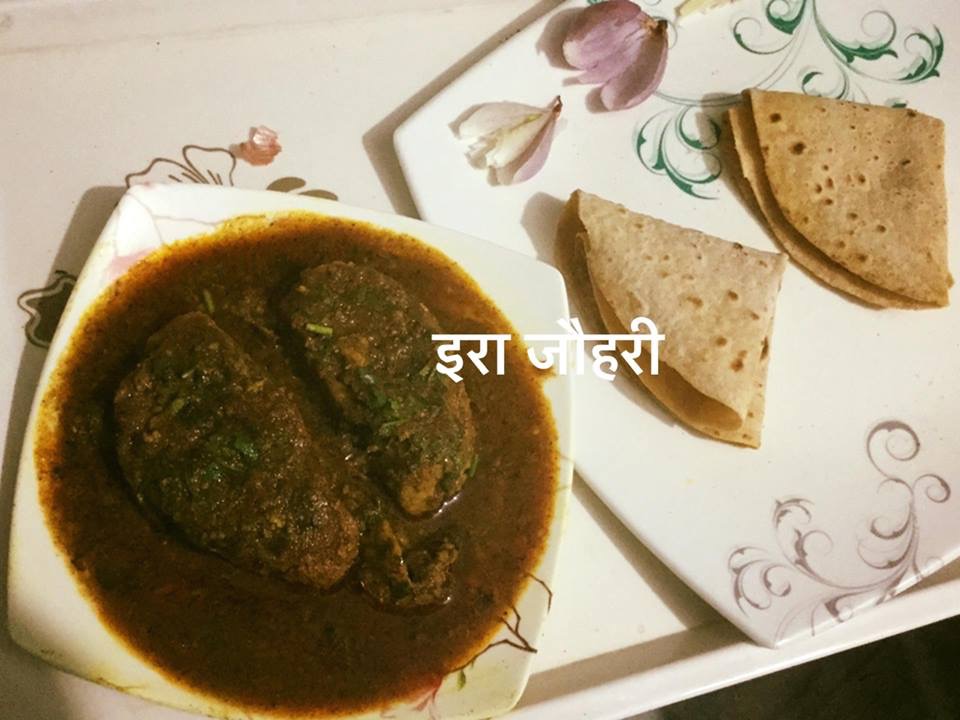 जिमीकन्द की रसीली सब्जी और दुपल्ली रोटी