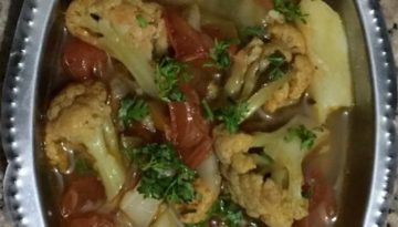 बिना मसाले का आलू गोभी टमाटर !!!