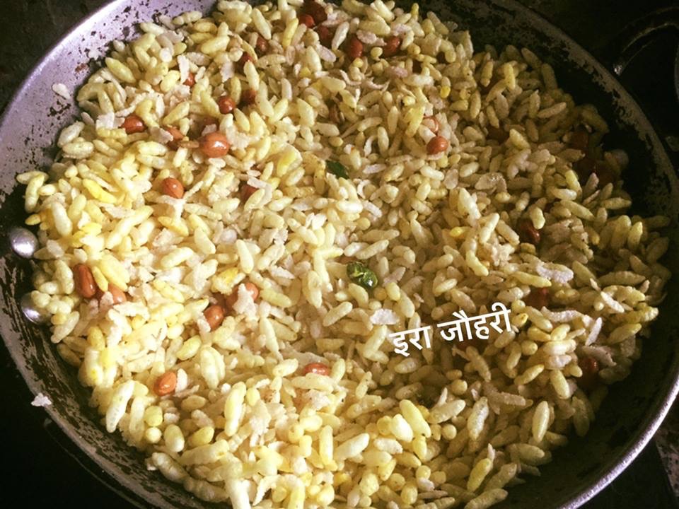 लइया चूरा मूँगफली बनाये घर मे