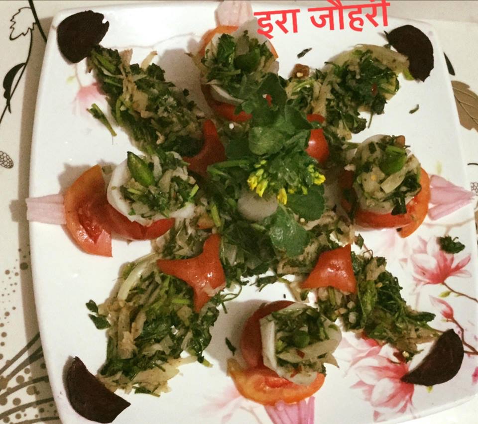 छौकी हुई मूली से सज़ा सलाद !!!!!!!