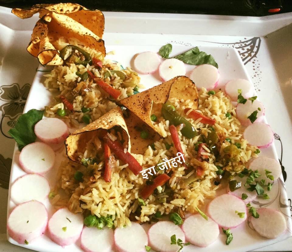 बची सब्जी मिला कर बनाया हरीमटर का सब्ज़ पुलाव !!!!