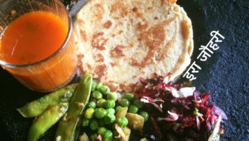 चुकन्दर की सूखी सब्जी ,और हरी मटर व आलू , अरहर की दाल के मस्त भरवाँ पराठे , मीठा चीला और टमाटर सूप!!