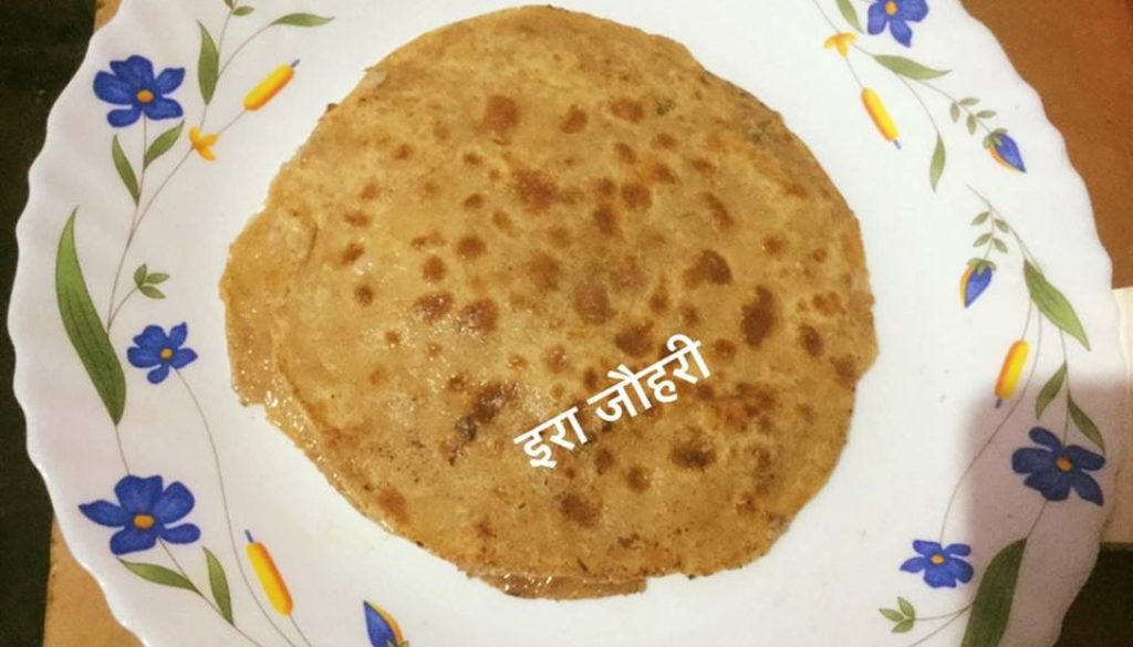 प्याज का नमकीन लच्छा व मलाई का मीठा शाही पराठा