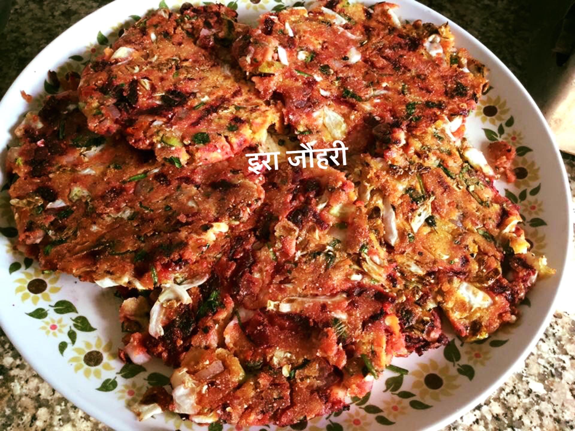 चुकन्दर , बन्दगोभी व मक्के की रंगीली कचौड़ी !!!!!