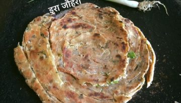 हरे प्याजा का लच्छा पराठा !!!